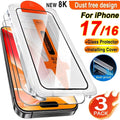 1-3Pcs HD Screen Protectors for iPhone 17 Pro Max 18 16 15 14 13 12 Mini 11 16e 16 Plus XR XS 6 7 8 Dust Free Installation Glass