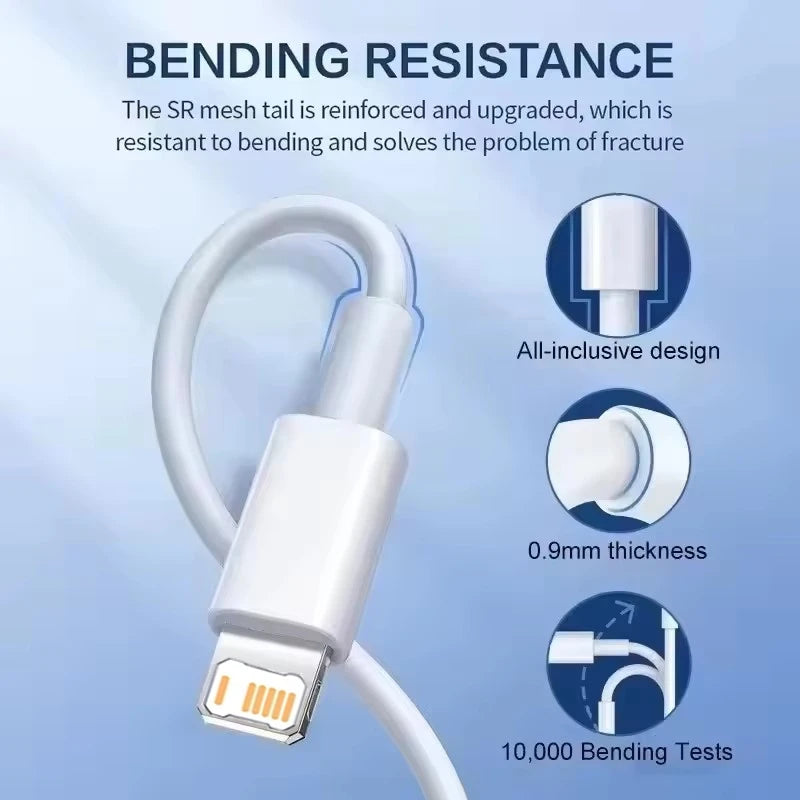 3PCS USB Fast Charging Cable For iPhone 6 6S 7 8 14 Plus X XR XS Max 11 12 13 Mini 14 Pro Max SE Rapid Charge USB Data Cables
