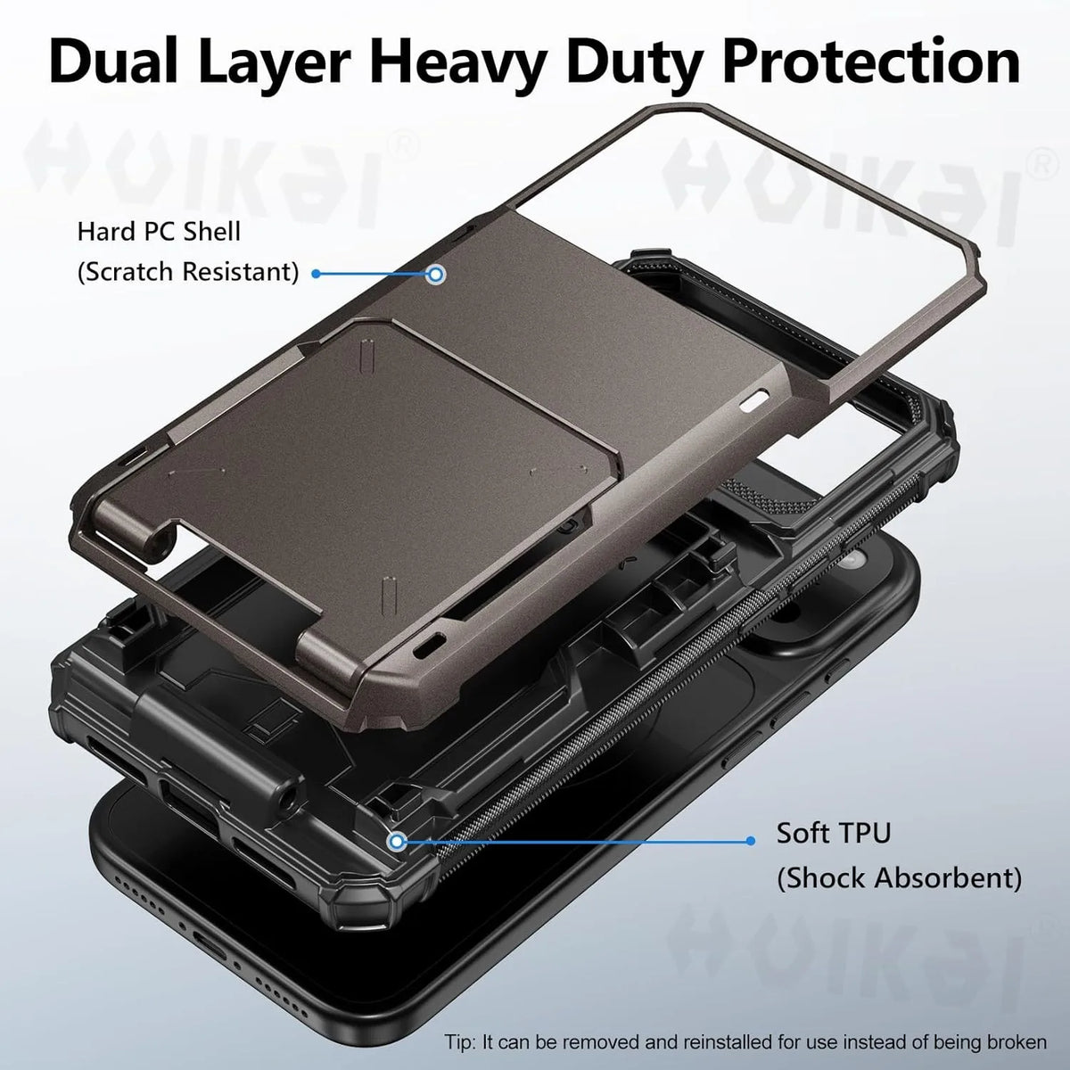 Card Holder Case For iPhone 18 Pro Max 17e 17 Pro Max 16 15 14 13 Heavy Duty Wallet Hidden Flip Slot Protective Hard Back Cover