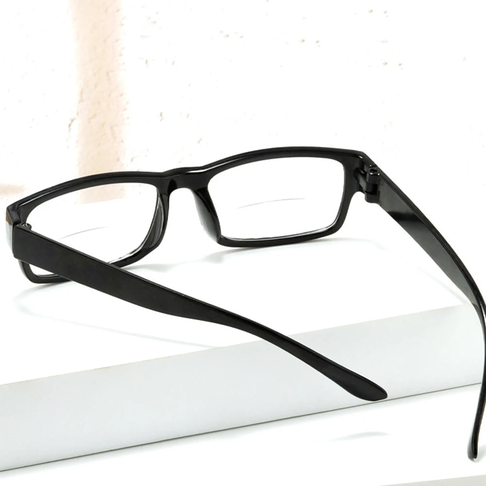 Progressive Multifocal Reading Glasses Black Frame Classic Men Smart Adjustment Focus Reading Glasses Far & Near Reading Glasses