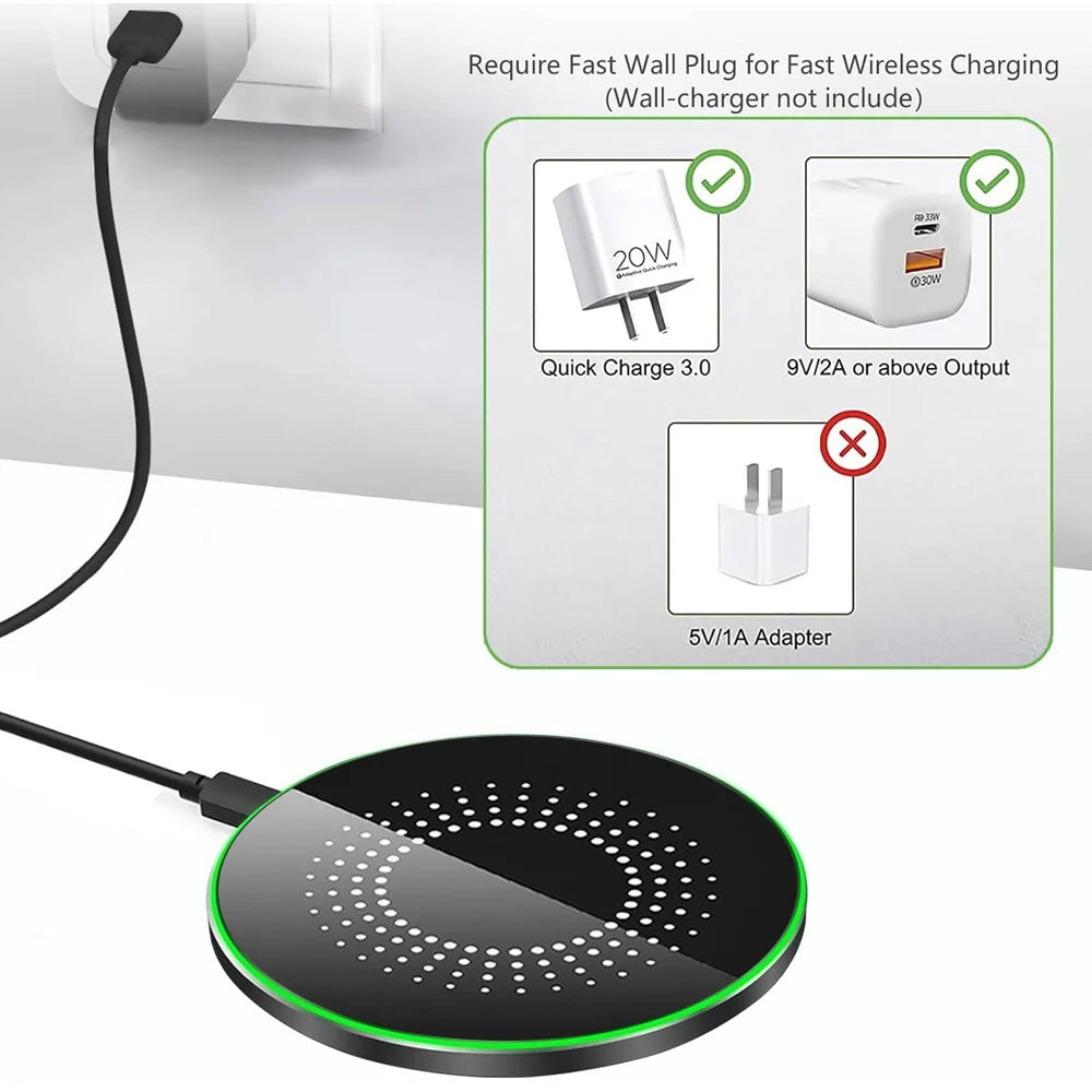 15W Fast Magnetic Wireless Charger | for IPhone17 16 15 14 13 Pro XS Max Mini X XR, USB Connector, Travel Operating Voltage ≤36