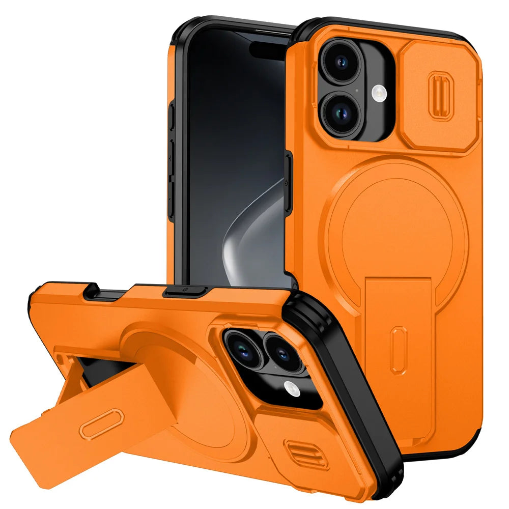 Shockproof Foldable Magnetic Stand Phone Case For iPhone 18 17 16 15 14 13 12 11 Pro Max Air 16E Full Body Lens Protection Cover