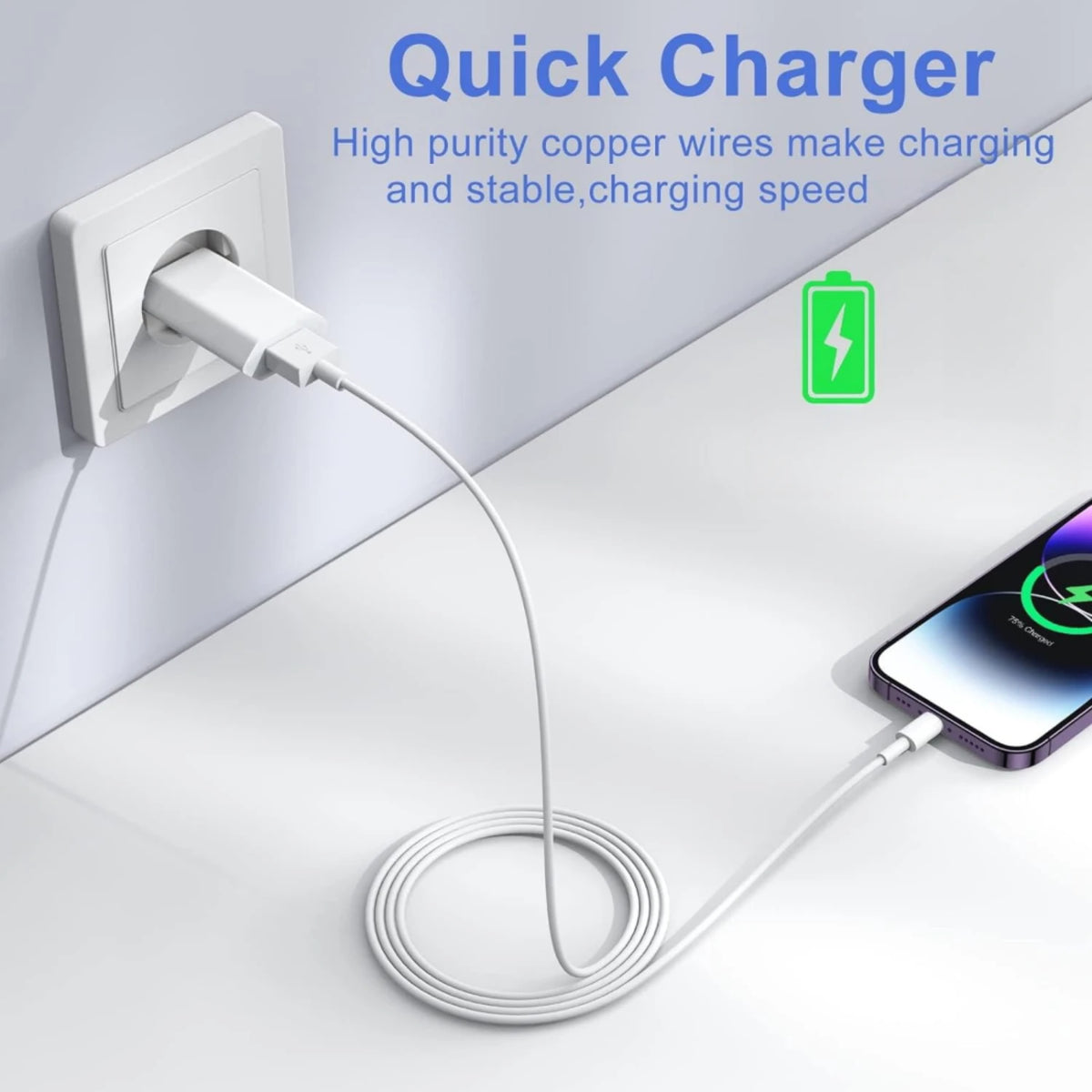 3PCS USB Fast Charging Cable For iPhone 6 6S 7 8 14 Plus X XR XS Max 11 12 13 Mini 14 Pro Max SE Rapid Charge USB Data Cables
