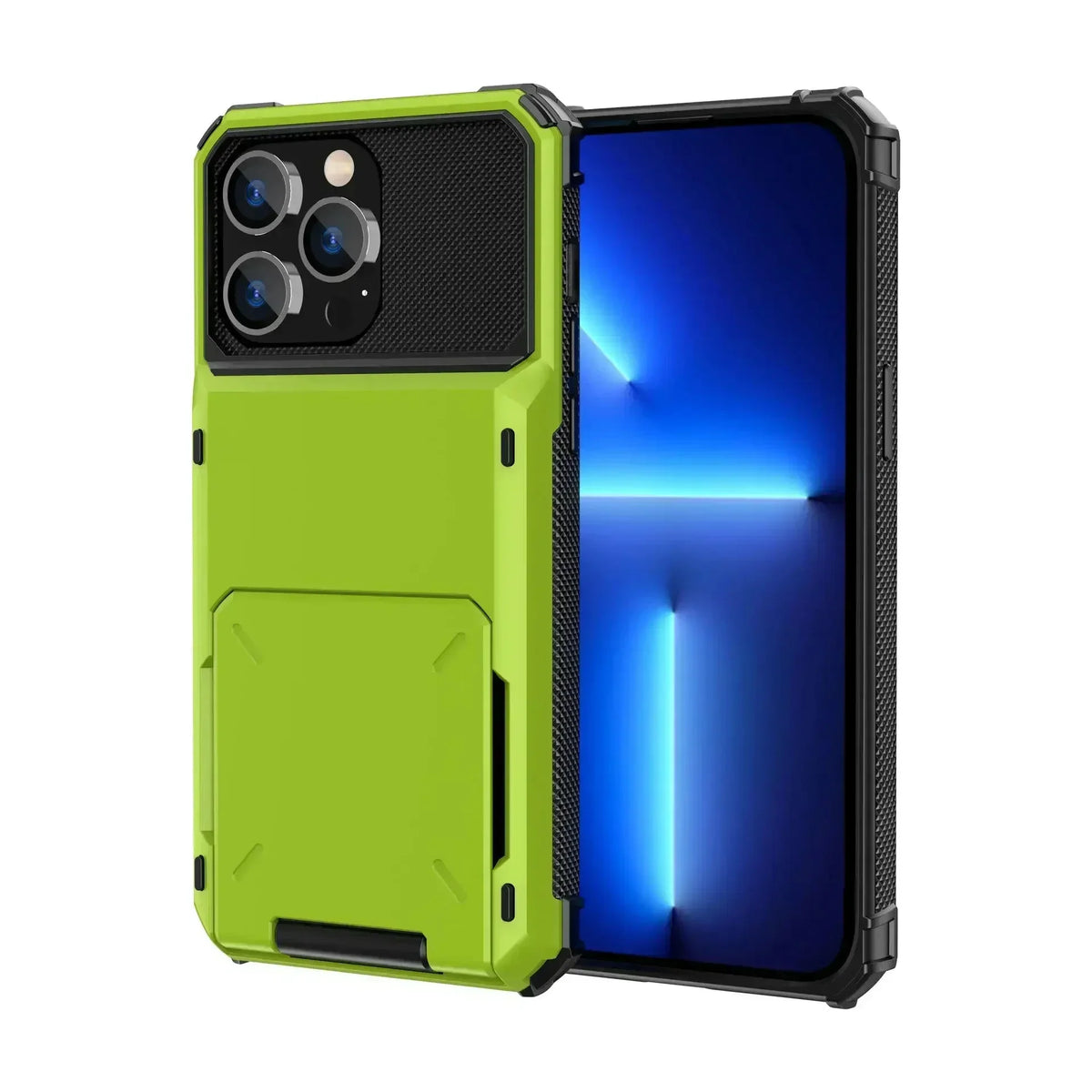 Card Holder Case For iPhone 18 Pro Max 17e 17 Pro Max 16 15 14 13 Heavy Duty Wallet Hidden Flip Slot Protective Hard Back Cover