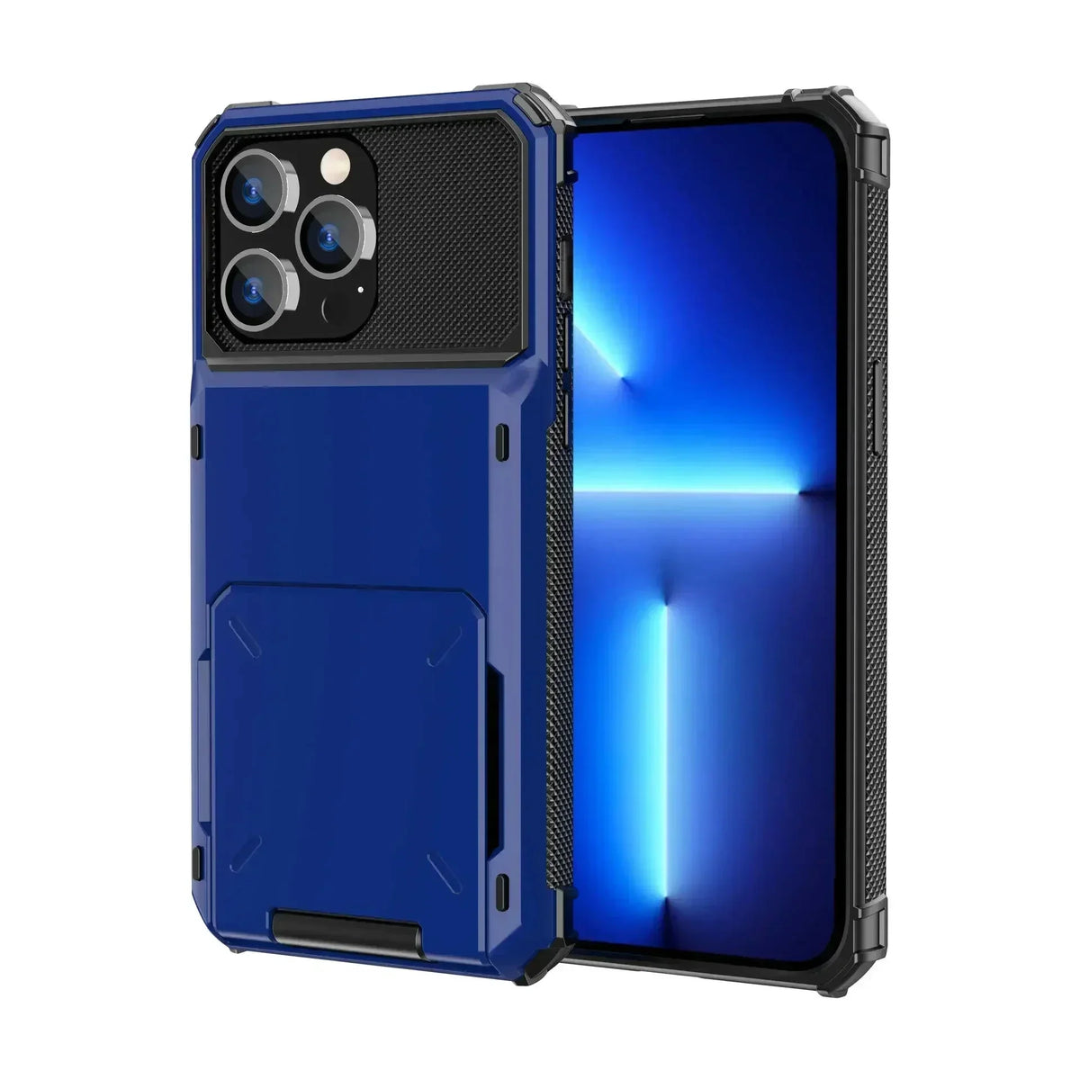 Card Holder Case For iPhone 18 Pro Max 17e 17 Pro Max 16 15 14 13 Heavy Duty Wallet Hidden Flip Slot Protective Hard Back Cover