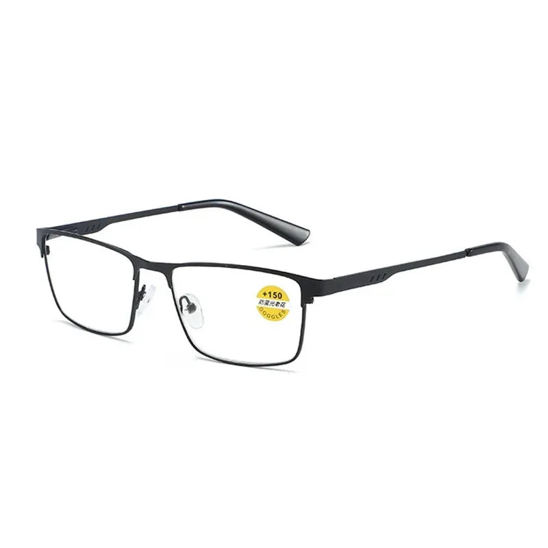 Fashion Reading Glasses For Men High Quality Blue Light BLocking Prescription Eyeglasses Frame With Spring Hinge +75+125+175+225