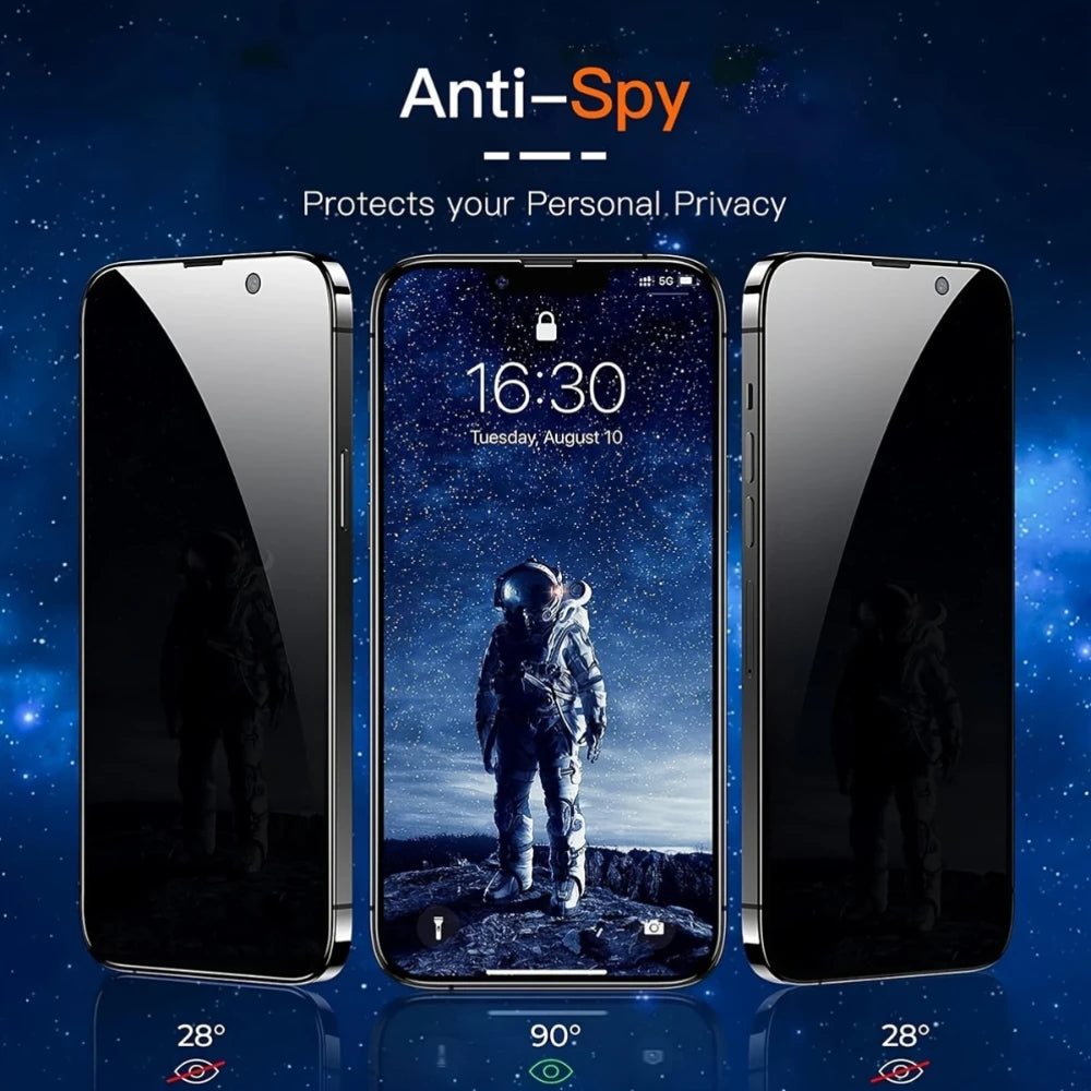 1-5pcs Privacy Full Coverage 9H Tempered Glass Screen Protector for iPhone 17 16 15 14 13 12 11 Pro Max Series, Easy to Install