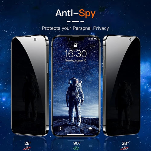 1-5pcs Privacy Full Coverage 9H Tempered Glass Screen Protector for iPhone 17 16 15 14 13 12 11 Pro Max Series, Easy to Install