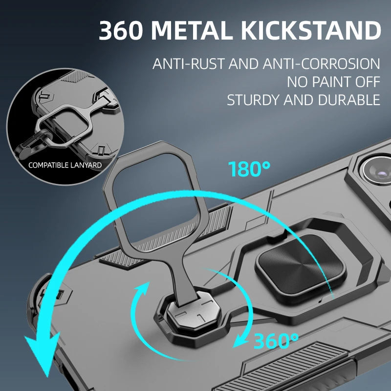 Heavy Armor Case For Honor 600 Magnetic Suction Stand Phone Holder Back Cover Honor 600 Pro Case For Honor 600 Case 6.57 inch
