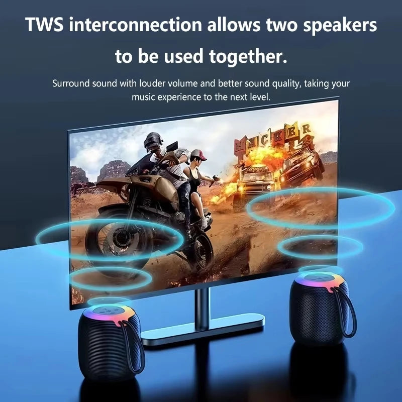 Lenovo Mini Bluetooth Speaker with Lanyard Portable Outdoor Home Mini Speaker with Deep Bass Travel Essentials Valentines