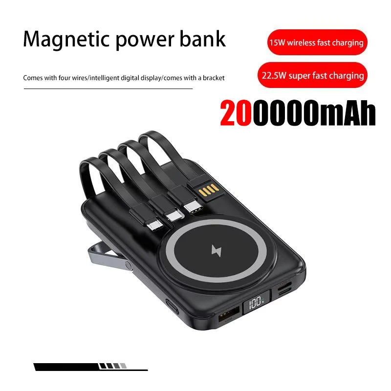 OnePlus Power Bank 200000mAh Portable Auxiliary Spare External Magnetic Battery Pack Wireless Charger For iPhone Xiaomi