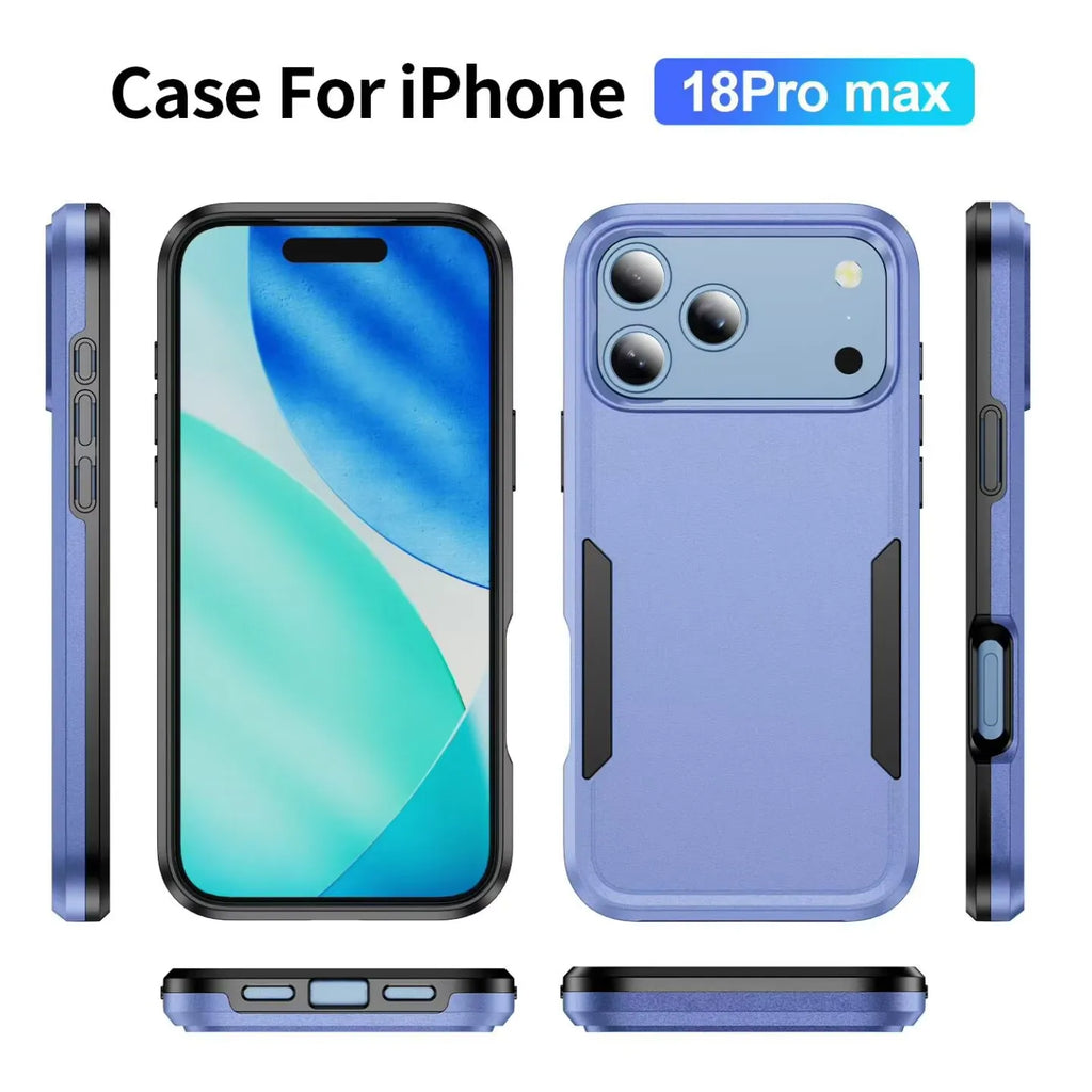 Heavy Duty Armor Shockproof Phone Case for IPhone 18 Promax 17 Air 16 15 14 Plus 13 12 11 Pro Max Hard PC Protector Back Cover