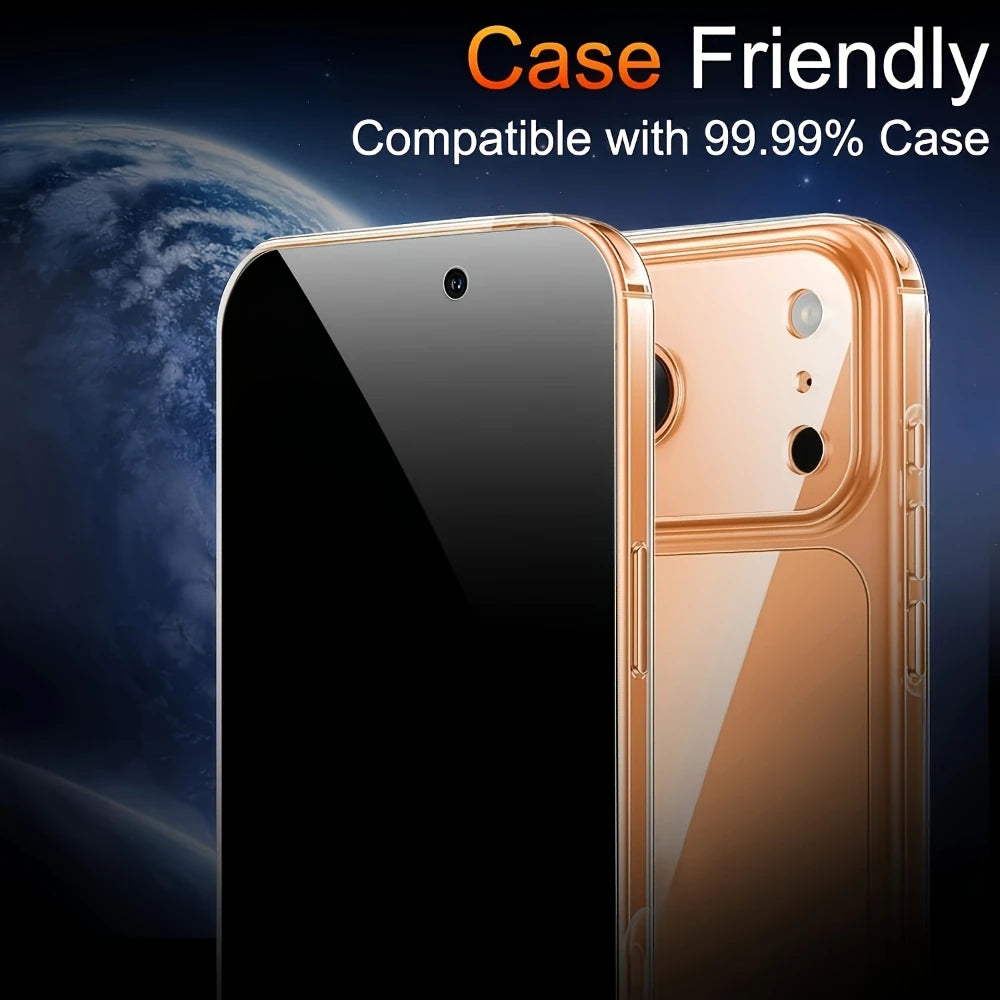 1-5pcs Privacy Full Coverage 9H Tempered Glass Screen Protector for iPhone 17 16 15 14 13 12 11 Pro Max Series, Easy to Install