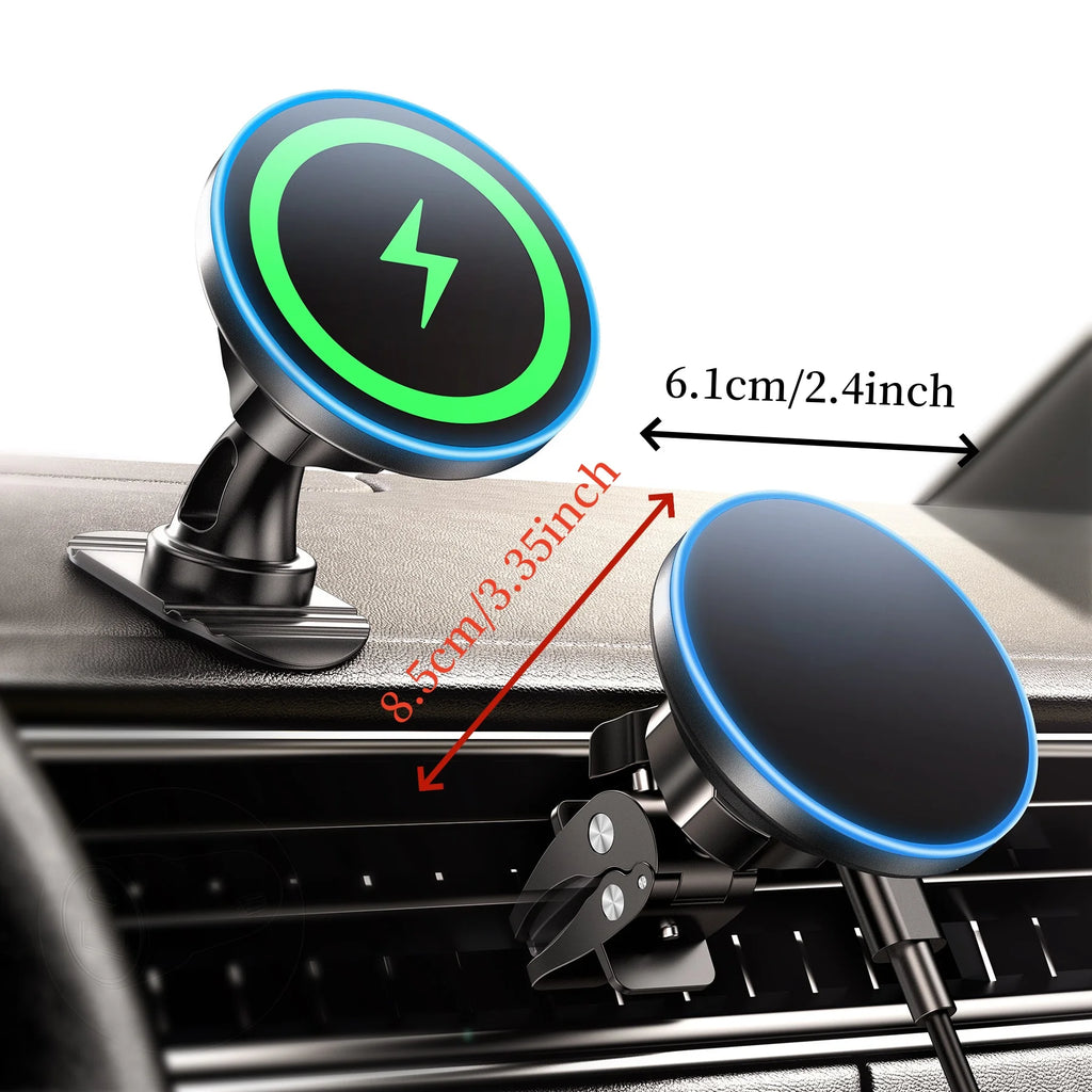 for MagSafe Car Mount Charger, 15W Magnetic Wireless Car Charger,Universal Car Wireless Charger Mount for iPhone 17/16/15/14/13