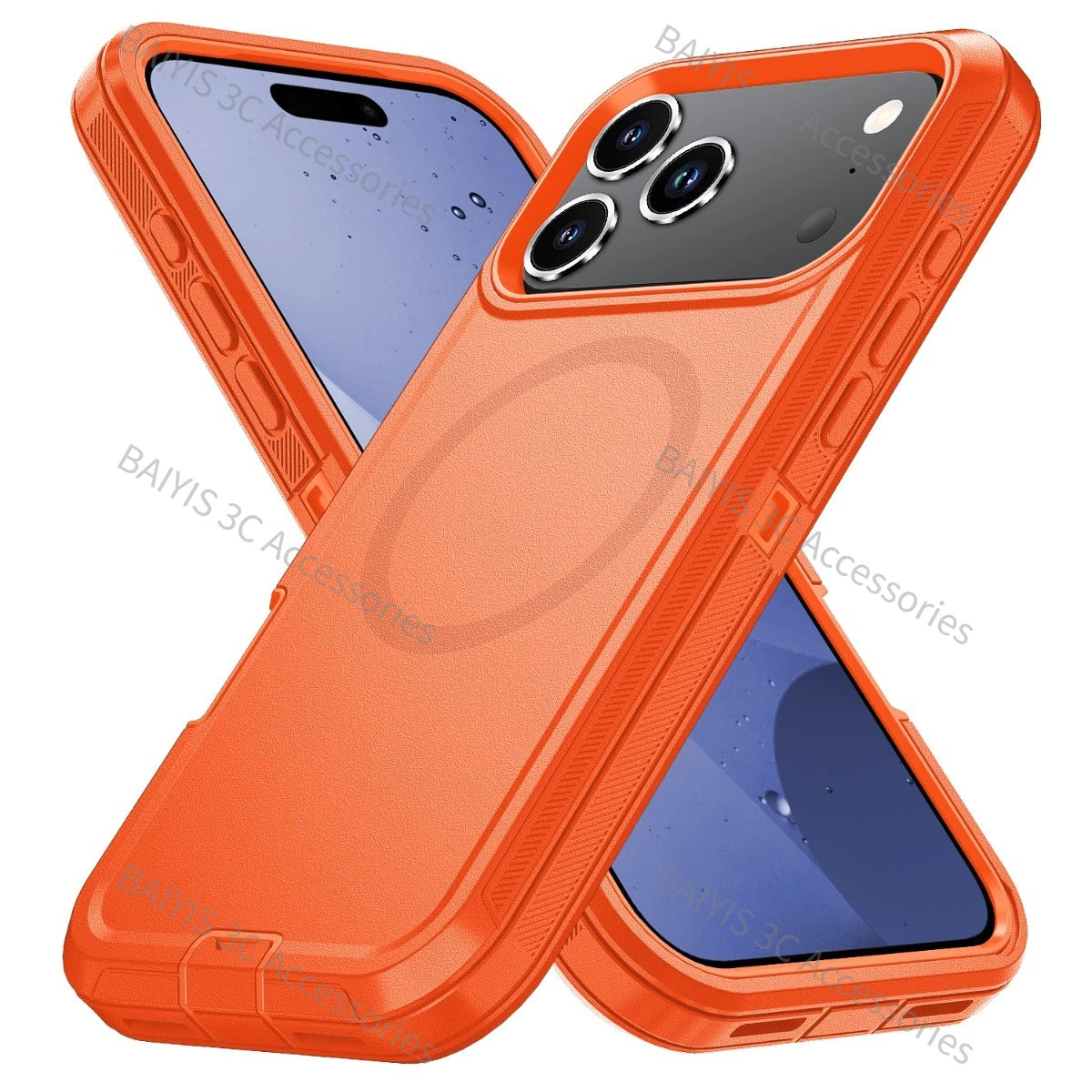 Heavy Duty Hybrid Defender 3-Layer Phone Case for iPhone 13 14 17 18 Pro Max 16 15 Plus Air for Magsafe Rugged Armor Cover Funda
