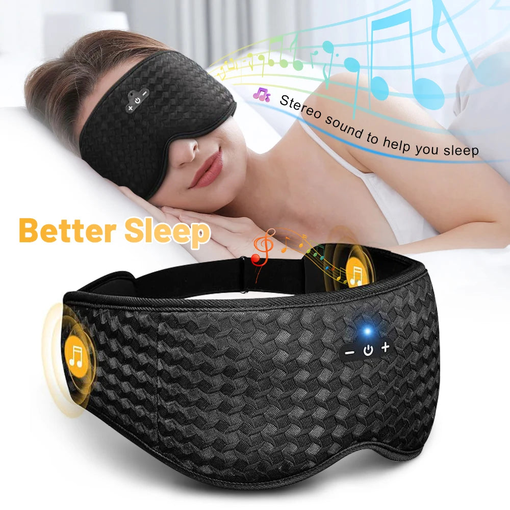 Bluetooth Music 3D Sleeping Eye Mask Wireless Headphones Breathable Light Blocking Air Travel Smart Elastic Sleep Headband