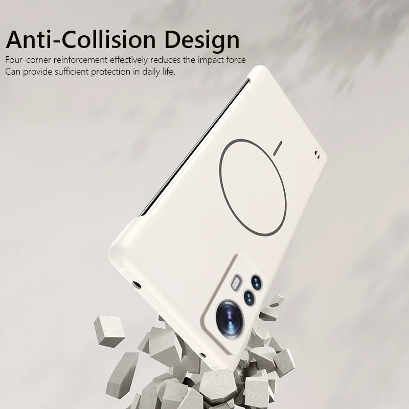 For Magsafe Frameless Magnetic Wireless Charging Phone Case For Xiaomi 12 Pro 12X Xiaomi12 Pro 5G Slim Hard Back Cover