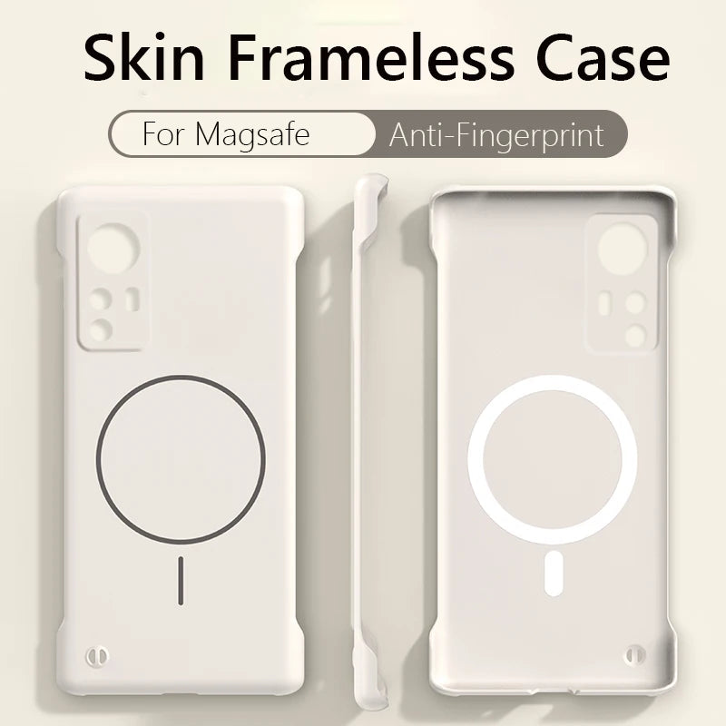 For Magsafe Frameless Magnetic Wireless Charging Phone Case For Xiaomi 12 Pro 12X Xiaomi12 Pro 5G Slim Hard Back Cover