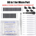 66pcs Mobile Phone Charging Port Dust Plug Removal Cleaner Kit Universal Phone Dustproof Cleaning Brush For IPhone Huawei Xiaomi