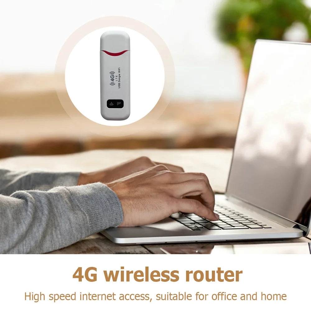 150Mbps 4G LTE USB WiFi Dongle Sim Card Wireless Modem Stick Portable Mobile Broadband Router Adapter for Home Office Travel Use