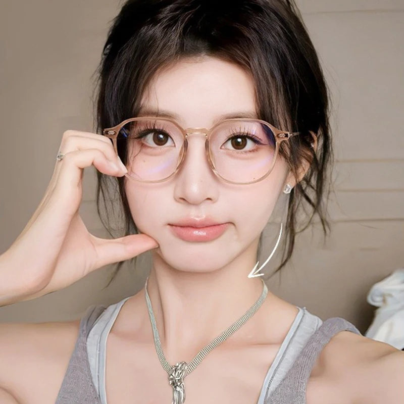 Anti-blue Light Glasses Reading Glasses Trendy Women's Large Frame Glasses Frame Fashionable Reading Glasses 6080