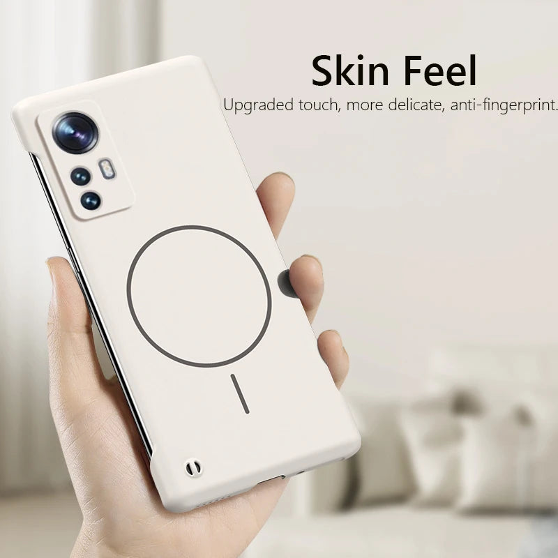 For Magsafe Frameless Magnetic Wireless Charging Phone Case For Xiaomi 12 Pro 12X Xiaomi12 Pro 5G Slim Hard Back Cover