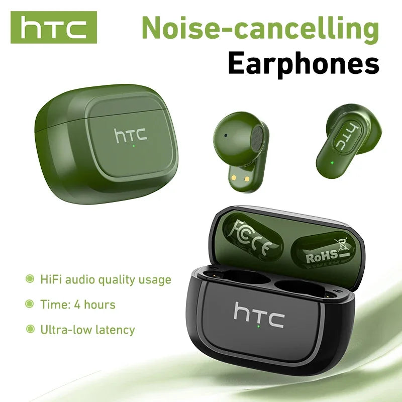 HTC NE51 Bluetooth V6.0 Earphone AI Translation Earbuds Noise Reduction Wireless Headphones HD Long-Life Bluetooth Earphones