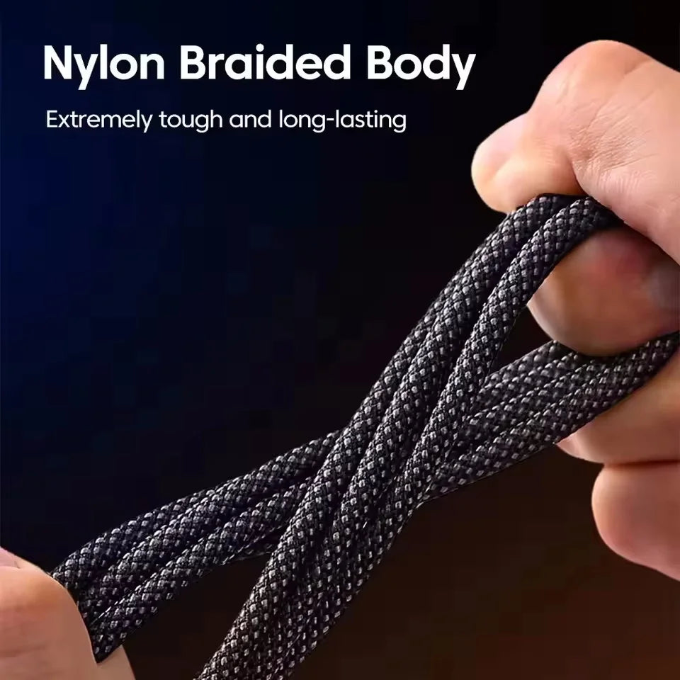 0.25/1/1.5/2M 240W Nylon USB C PD Super Fast Charging Data Cable With LED Display USB To Type C Quick Charge Data Cords New