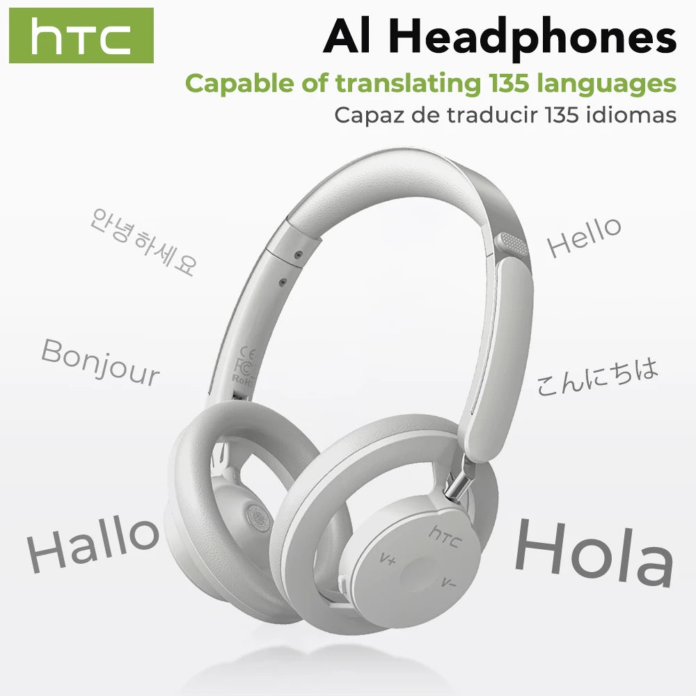 HTC HP06 Bluetooth V6.0 Wireless Open-Ear Headphones Foldable Punchy Bass Headset for PC Laptop Phone TV Lightweight Hollow Airy