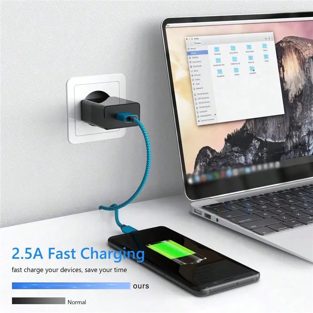 Fast Charging USB Type-C Cable, Nylon Braided,60W USB-A To USB-C Android Charging Cord