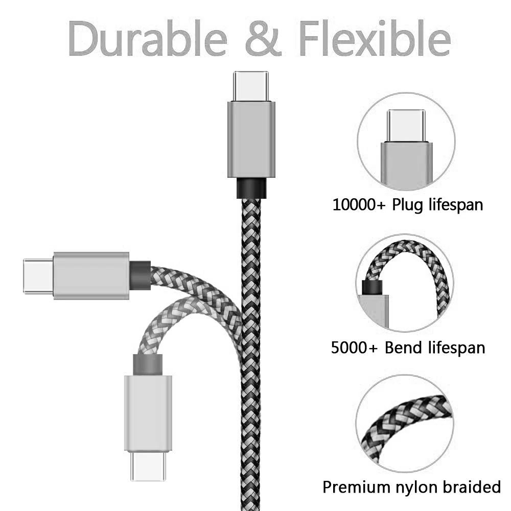 3M USB A To Type C Cable Date Sync Line 3A Mobile Phone Fast Charger Cable Braided Wire Charger Cable For Xiaomi Huawei Android
