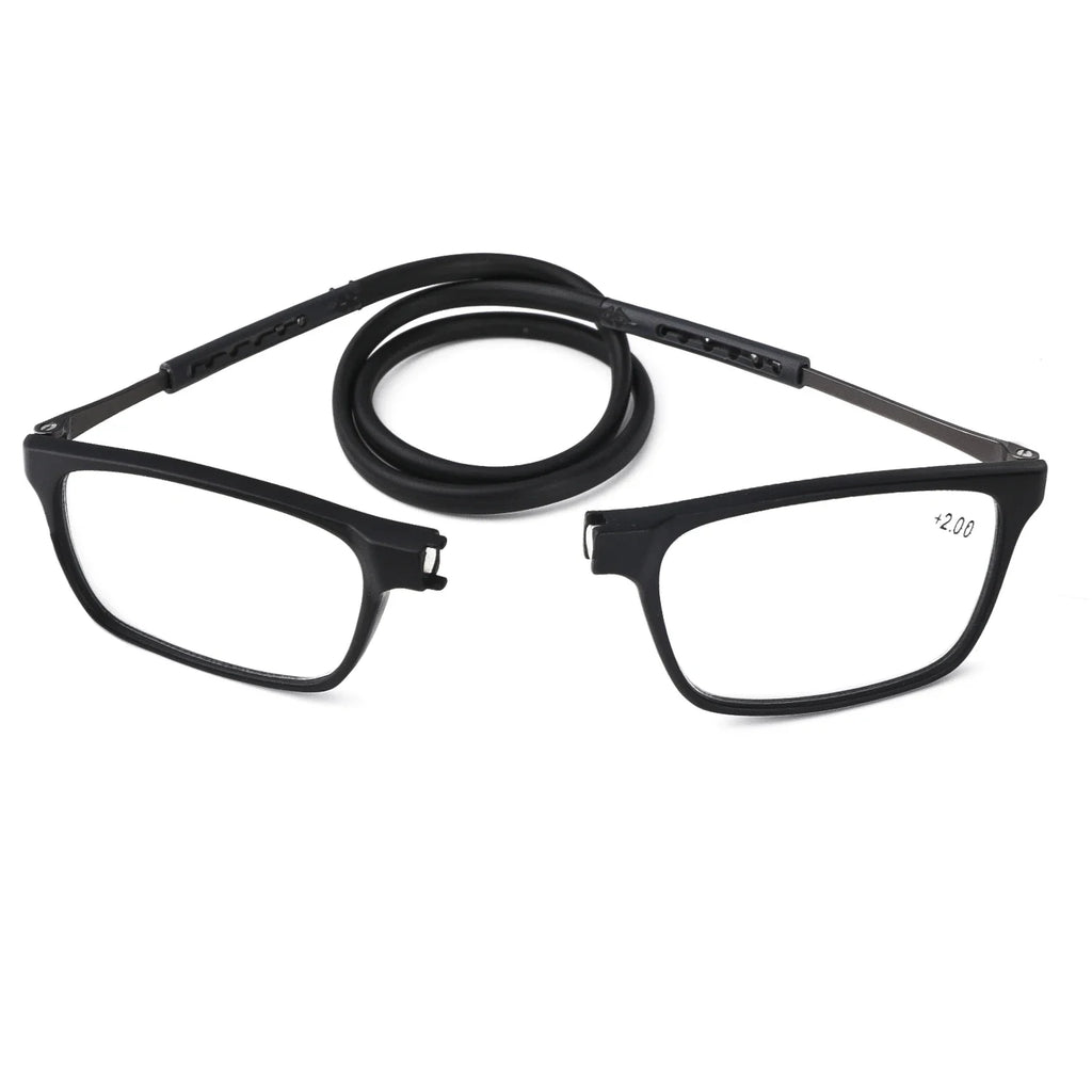 Portable Folding Reading Glasses High Definition Resin Fashion Presbyopic Eyeglasses Neck Reading Glasses Reading Glasses Men