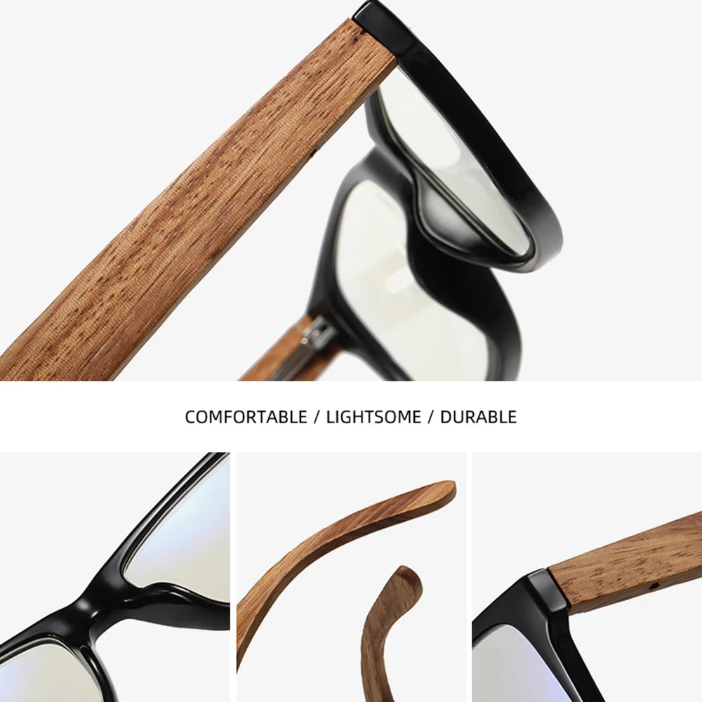 GM-Retro Anti-Blue Reading Glasses, Fashionable Future, Bamboo and Wood Reading Glasses for Men and Women, Reading Glasses