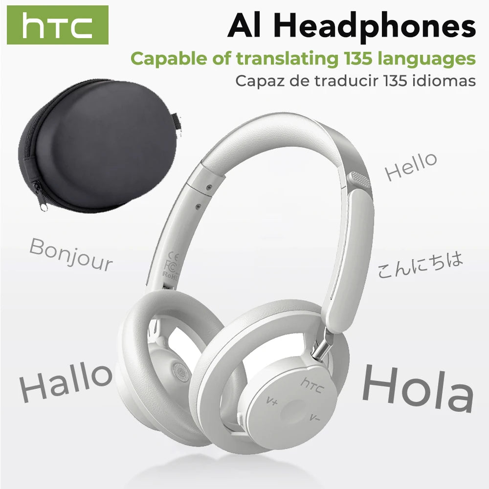HTC HP06 Bluetooth V6.0 Wireless Open-Ear Headphones Foldable Punchy Bass Headset for PC Laptop Phone TV Lightweight Hollow Airy
