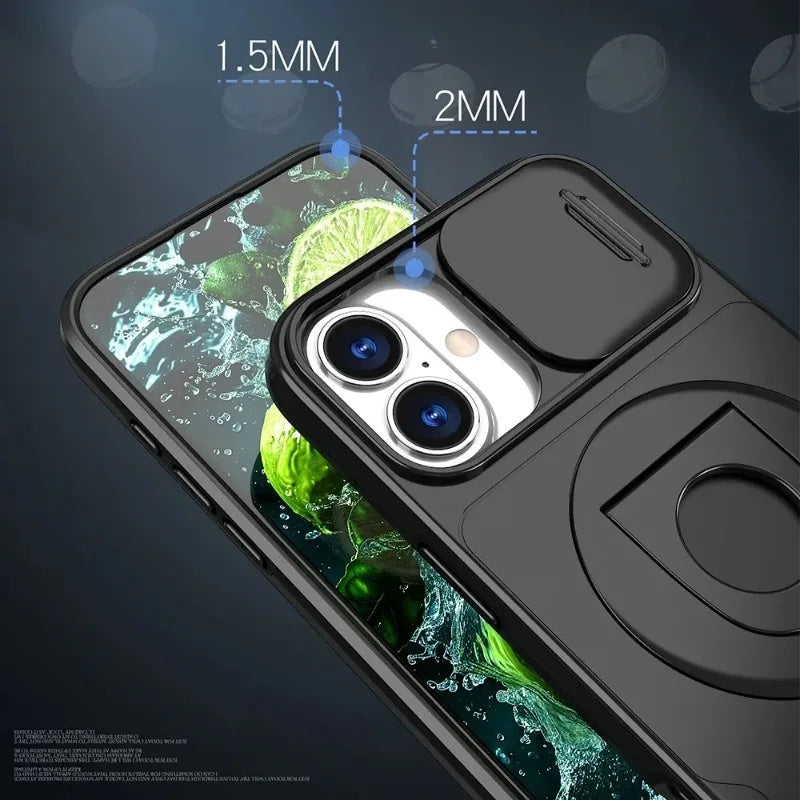 Shockproof Heavy Duty Armor 2N1 Phone Case for IPhone 16 Pro Max 15 14 13 Magnetic 360° Ring Holder Stand Bumper Otter Cover Box