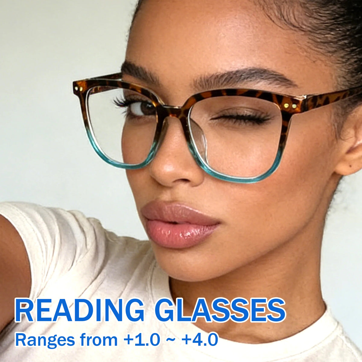 Large Square Reading Glasses , Fashionable Reading Glasses, Classic Reading Glasses for Women and Men To Read Books +1.0 To +4.0