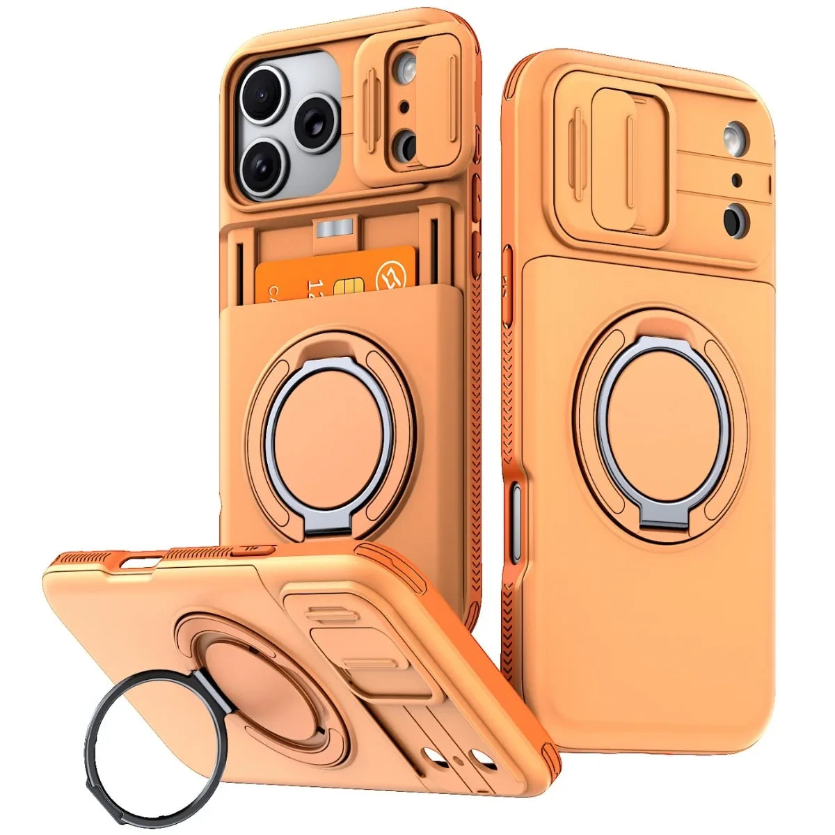 Heavy Duty Wallet Case for IPhone 18 17 16 15 14 13 12 Pro Max 17E 16E Shockproof Armor & Card Stand Holder Cover