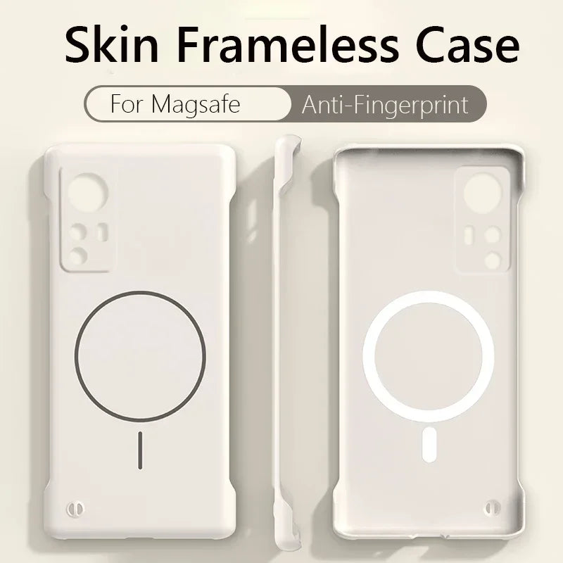 For Xiaomi 12  Frameless Magnetic Wireless Charging Phone Case For Xiaomi 12 Pro 12X Xiaomi12Pro 5G Slim Hard Back Cover