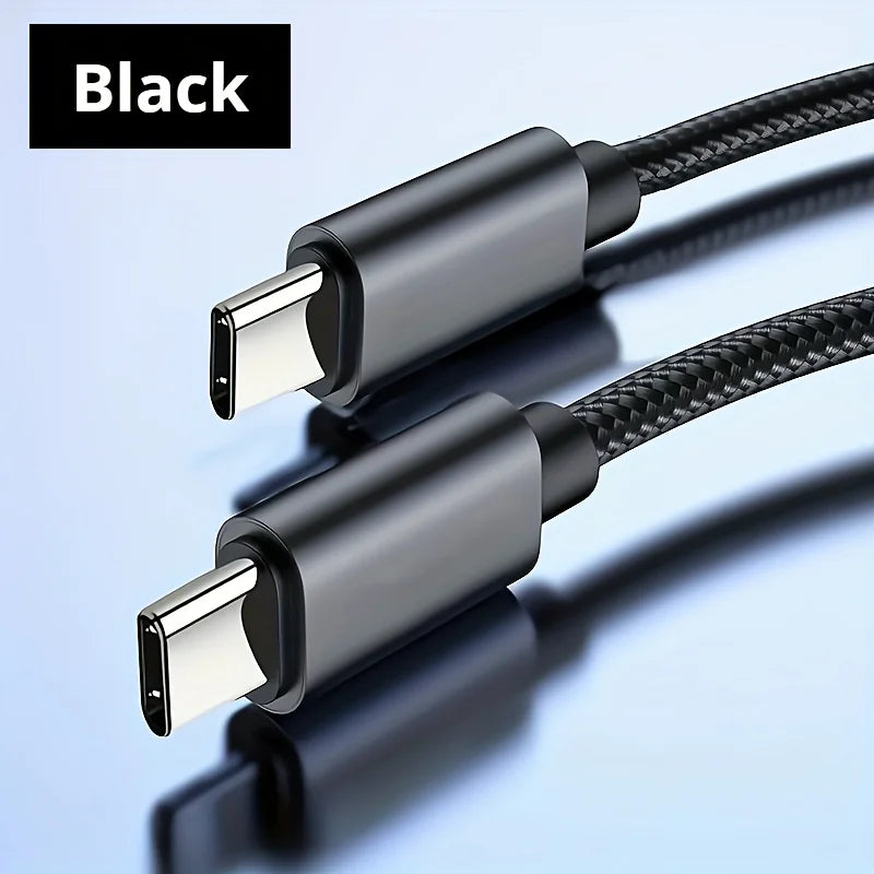 60W Quick Charger Type C To Type C 1M 2M 3M Cables PD Fast Charger Data Cable