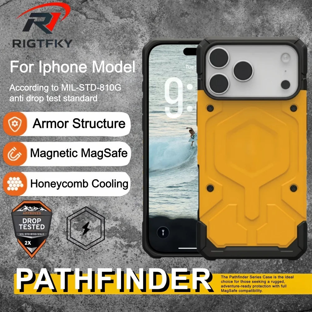 Original Military Heavy Armor Shockproof Phone Case For Iphone 17 Pro Max Air 16 15 14 13 12 Magnetic Rugged Protective Cover