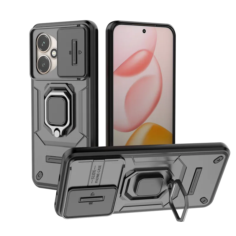 For Honor 400 Case Slide Windows Cover Honor 400 Funda Coque Battle Stand Holder Push Lens Shockproof Phone Case Honor 400