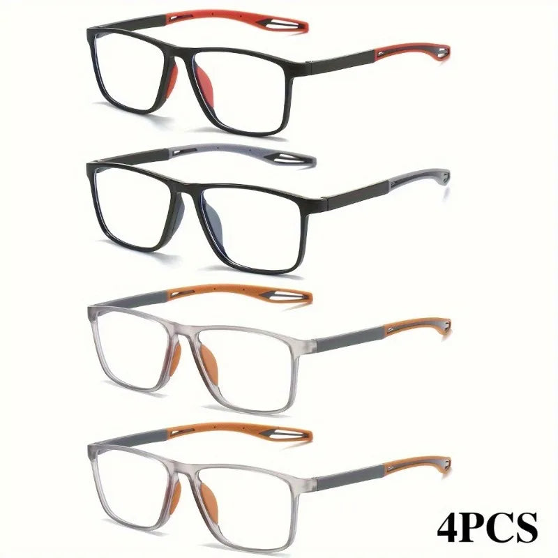 4pcs Reading Glasses Box Men's Reading Glasses New Fashion Decorative Glasses