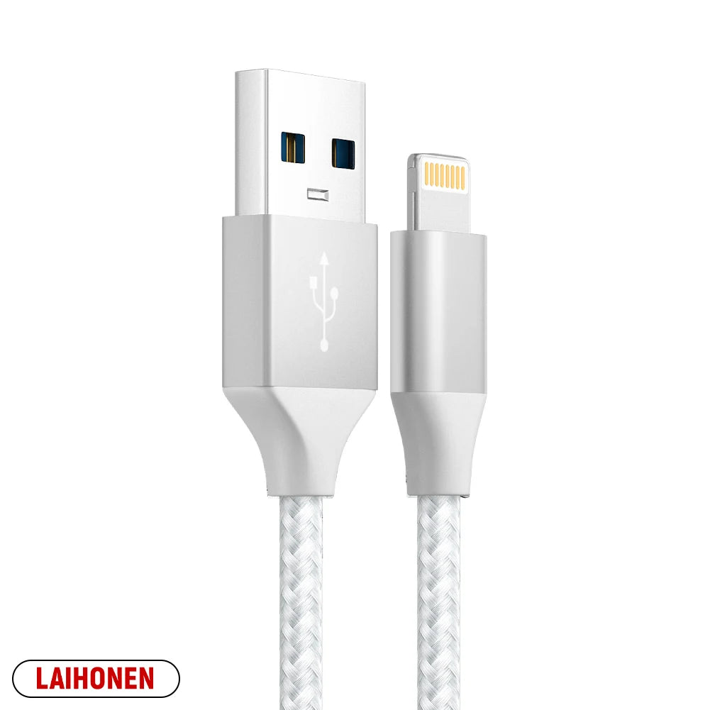 LAIHONEN USB Cable For iPhone 5 6 7 8 Plus X XS XR 11 12 13 14 Pro Max SE 1m 2m 3m Long  Short iOS Data Charger Cord Fast Charge