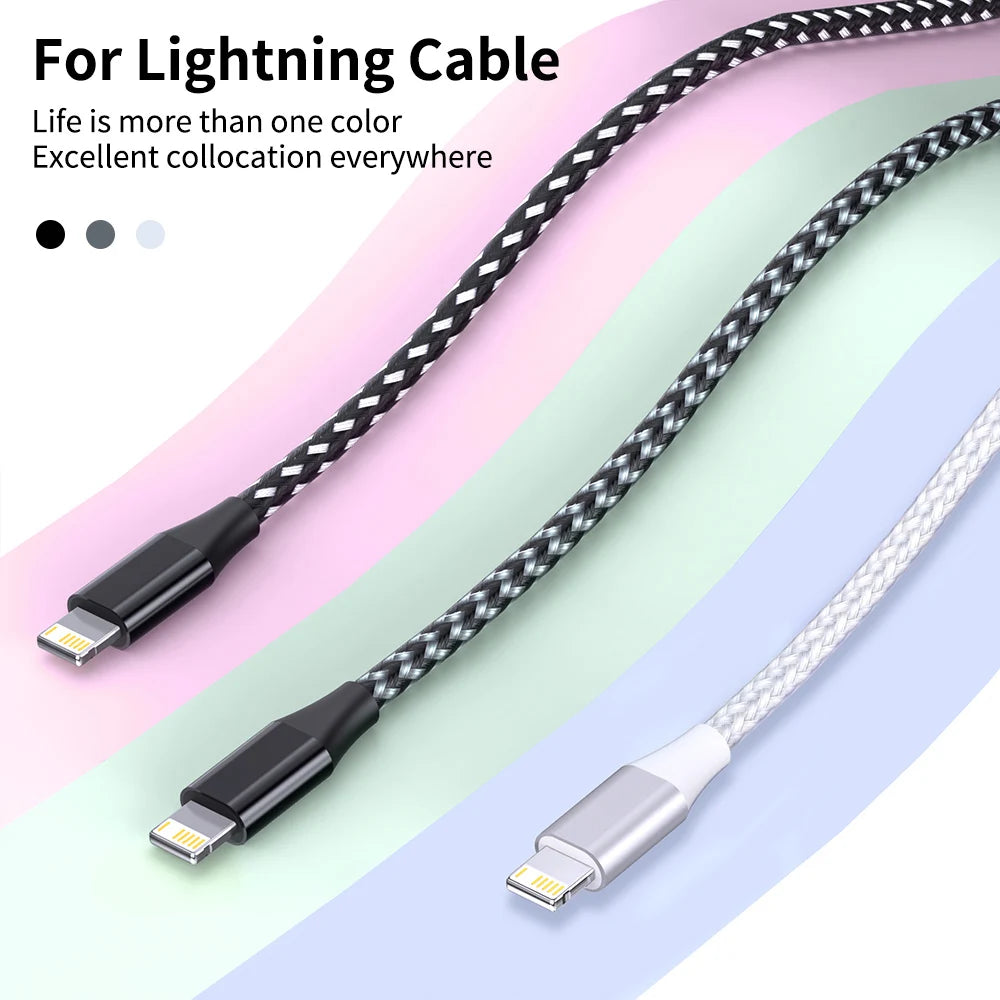 5Packs USB To Lightning Cable For IPhone14 13 12 11 Pro Max X XS XR 12W Fast Charging Cable Data Wire Cord USB C Cable For iPhon
