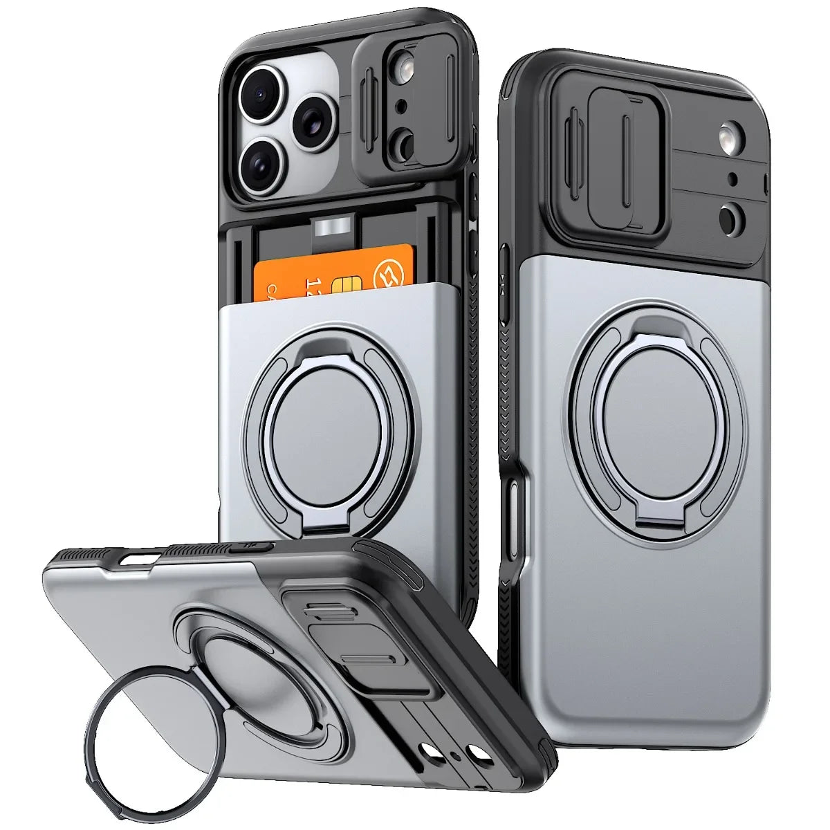 Heavy Duty Wallet Case for IPhone 18 17 16 15 14 13 12 Pro Max 17E 16E Shockproof Armor & Card Stand Holder Cover