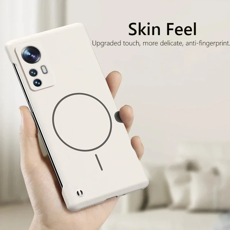 For Xiaomi 12  Frameless Magnetic Wireless Charging Phone Case For Xiaomi 12 Pro 12X Xiaomi12Pro 5G Slim Hard Back Cover