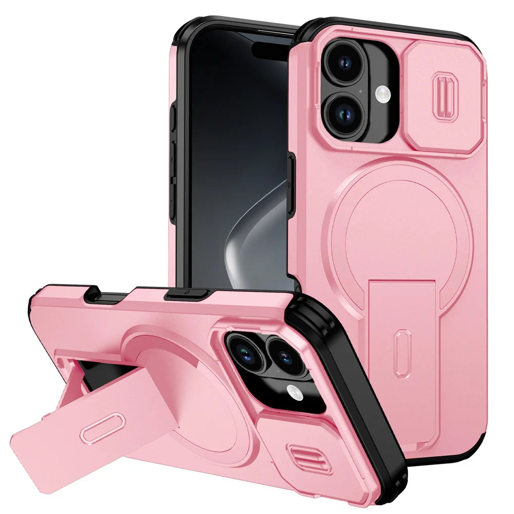 Shockproof Foldable Magnetic Stand Phone Case For iPhone 18 17 16 15 14 13 12 11 Pro Max Air 16E Full Body Lens Protection Cover