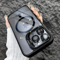 Luxury Magnetic Shockproof Phone Case For iPhone 15 14 13 12 16 17 Pro Max Plus Air 11 Funda Stand Glass Lens Protection Cover