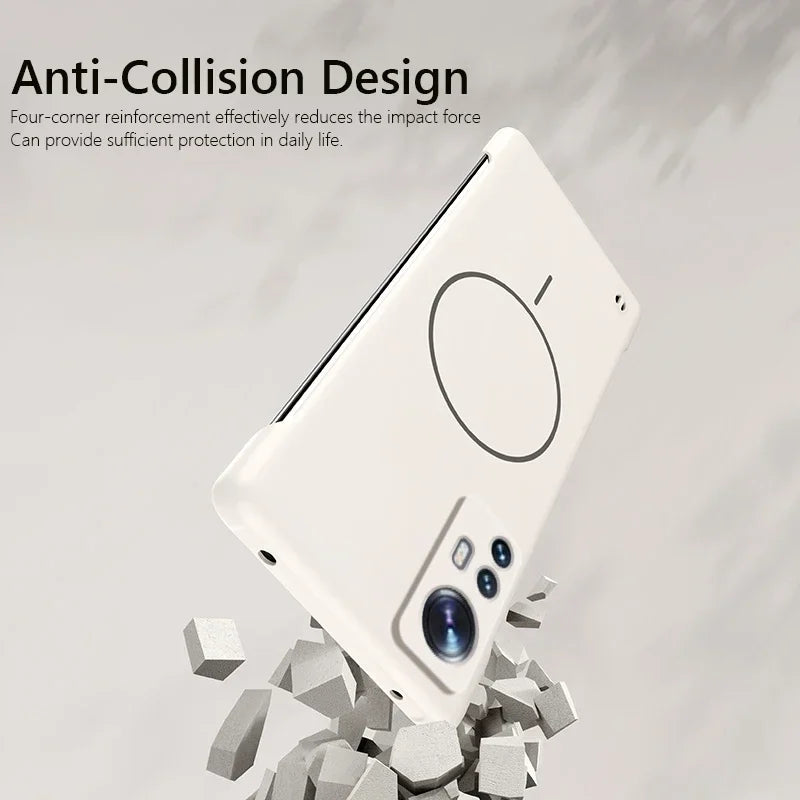 For Xiaomi 12  Frameless Magnetic Wireless Charging Phone Case For Xiaomi 12 Pro 12X Xiaomi12Pro 5G Slim Hard Back Cover