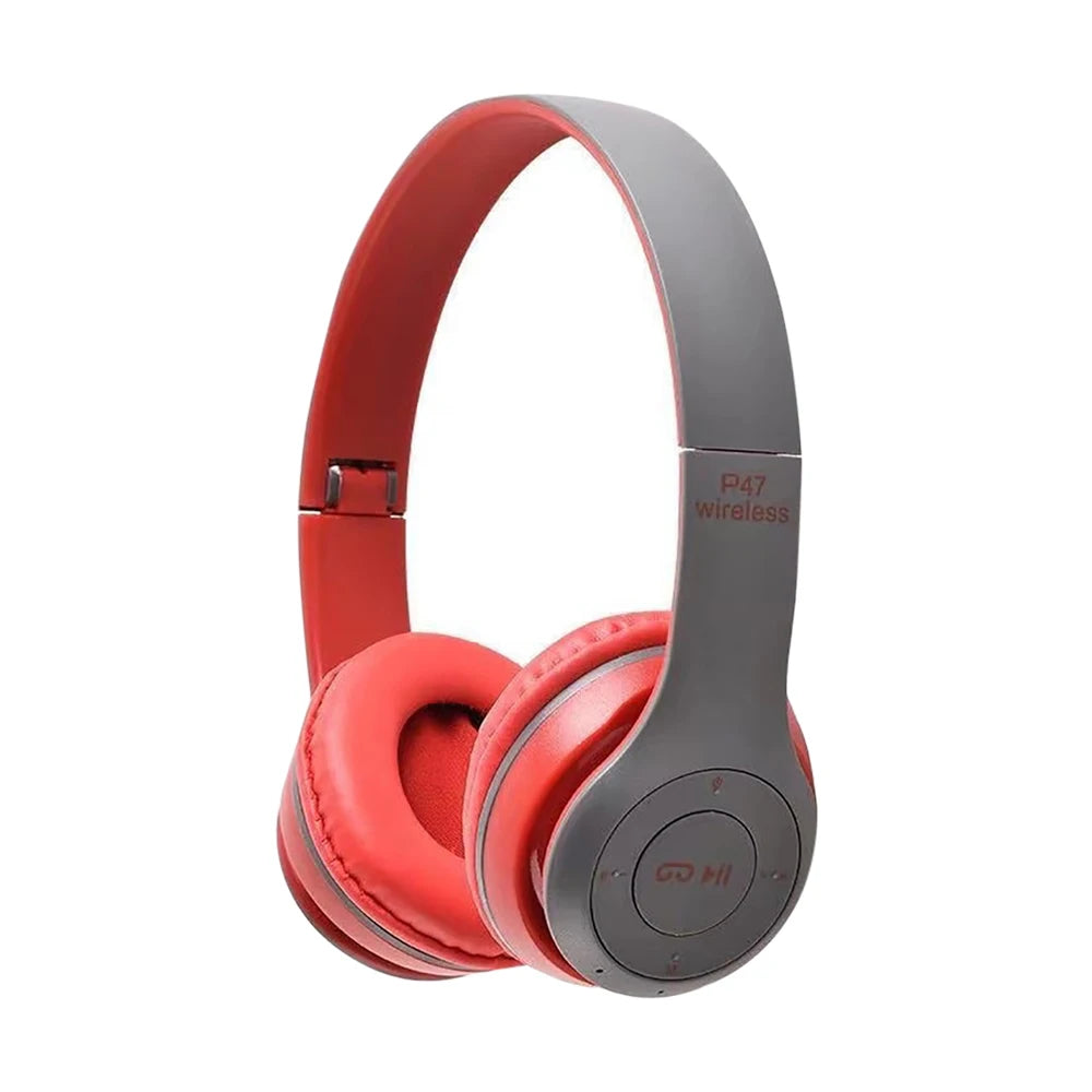 P47 Wireless Earphones 5.0 Bluetooth Headset Folding Series HiFi Stereo Bass Sports Game Headset With Mic For Mobile Phone Game